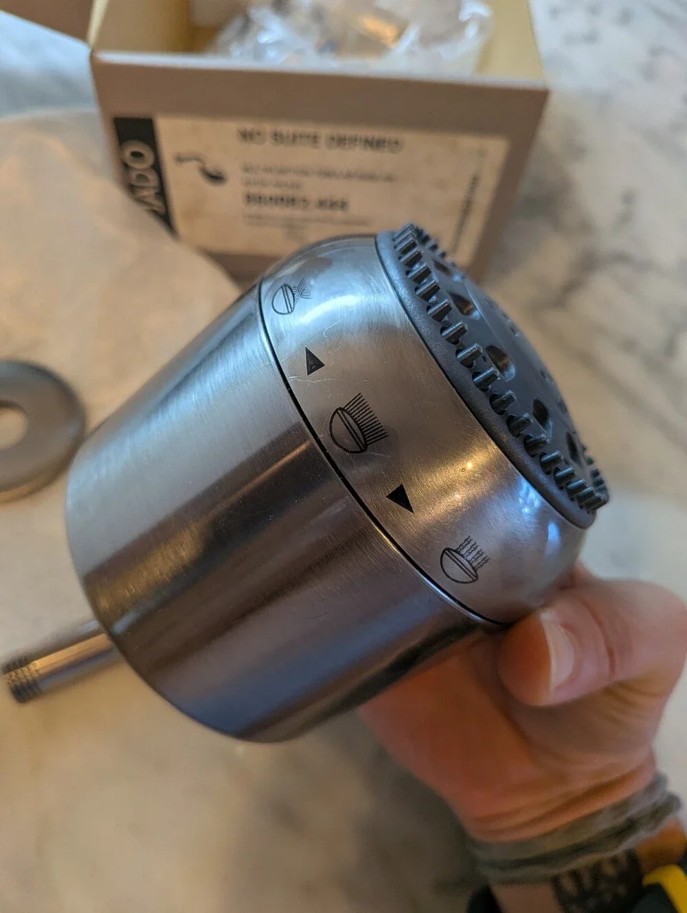 NIB Jado Multifunction Showerhead & Shower Arm/Flange- Antique Nickel
